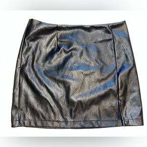 NWOT Wild Fable Black Vegan Leather Mini Skirt